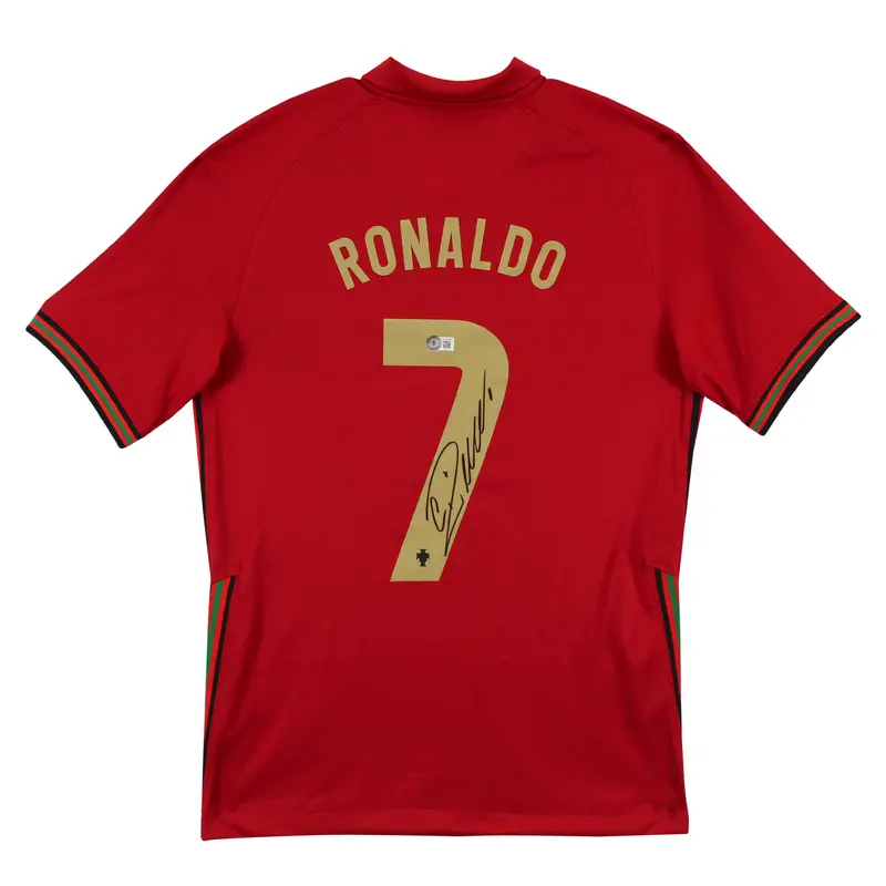 Portugal Cristiano Ronaldo Authentic Signed Red Nike Jersey Autographed BAS LOA