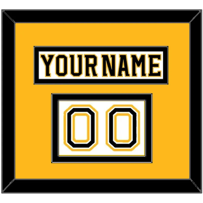 Boston Nameplate & Number (Shoulder) - Road White (2007-2017) - Double Mat 4