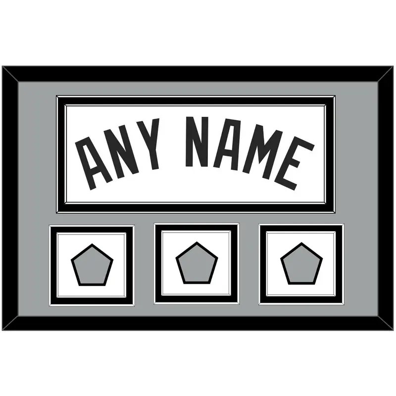 San Antonio Name With 3 Champions Trophy Patches - Home White (1989-2002) - Double Mat 3