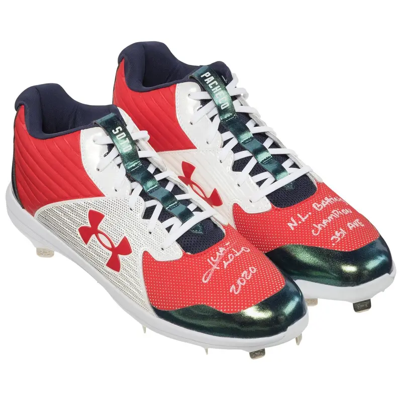 Juan Soto Signed Heavily Inscribed 2020 Game Issued Cleats Beckett Hologram