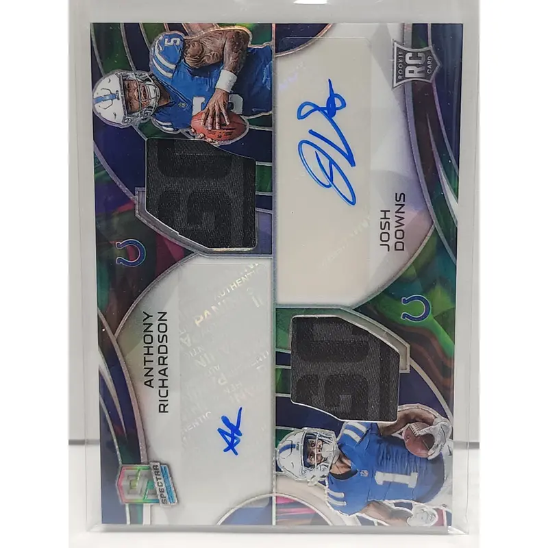 Anthony Richardson + Josh Downs 2023 Panini Spectra Dual Patch Rookie Auto #2/4