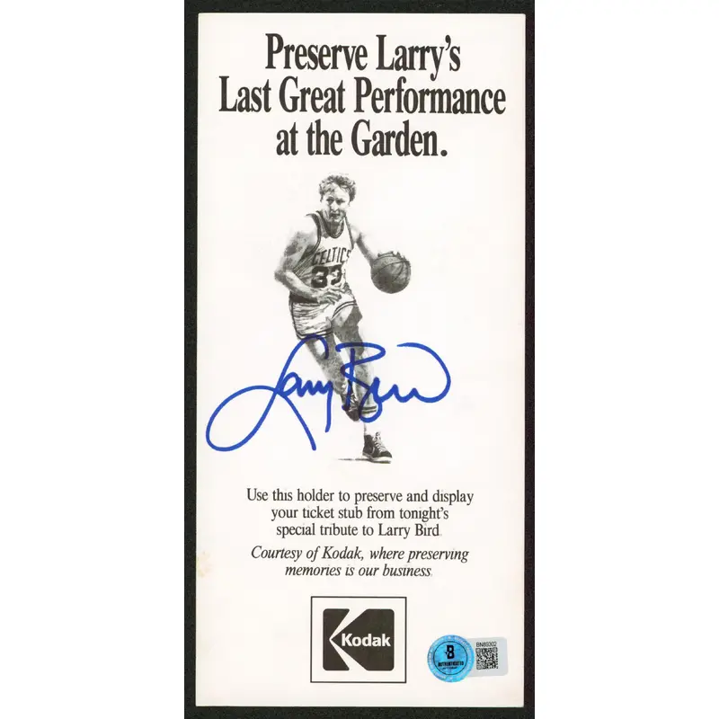 Celtics Larry Bird Night Flyer Authentic Signed Autographed BAS #BN89302