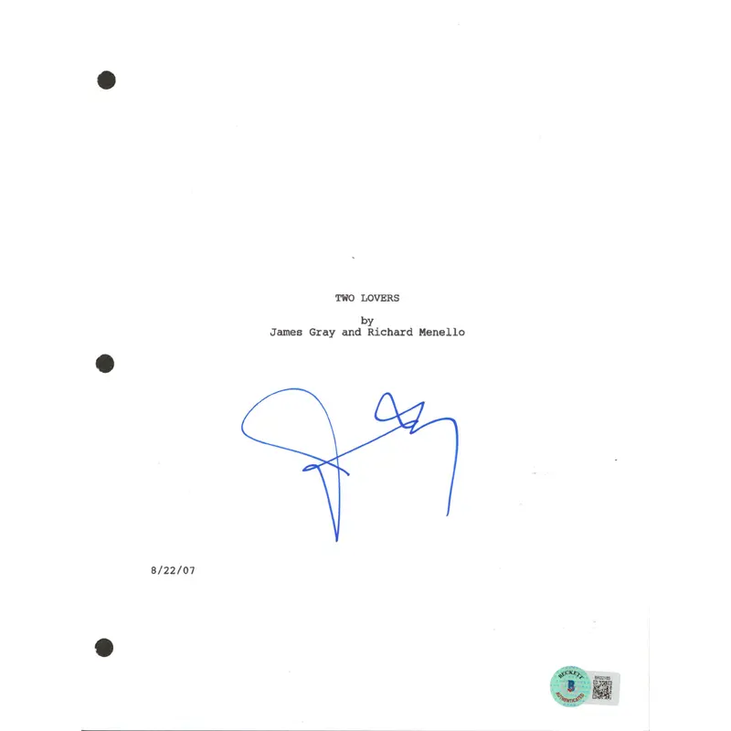 James Gray Two Lovers Authentic Signed Script Cover Autographed BAS #BK02185