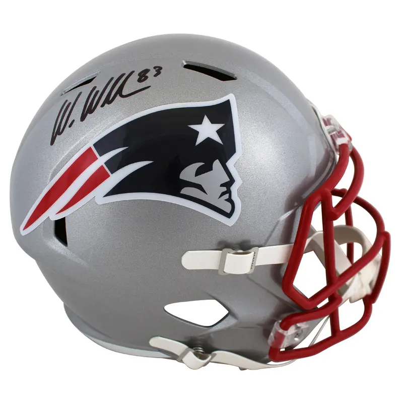 Patriots Wes Welker Authentic Signed Full Size Speed Rep Helmet BAS Witnessed