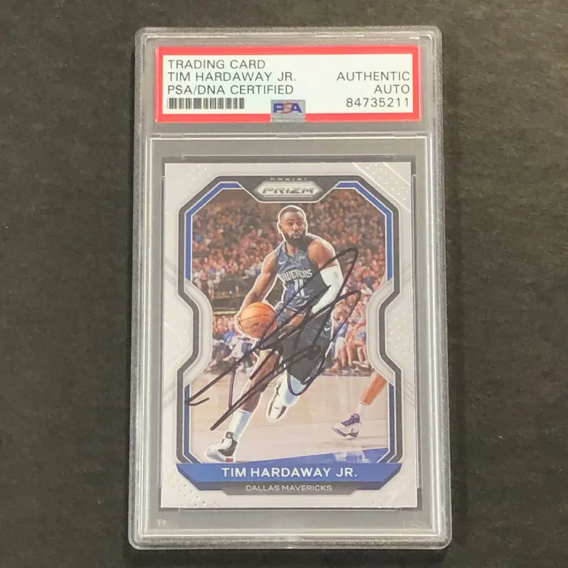 2020-21 Panini Prizm #52 Tim Hardaway Jr Signed Card AUTO PSA Slabbed Mavericks