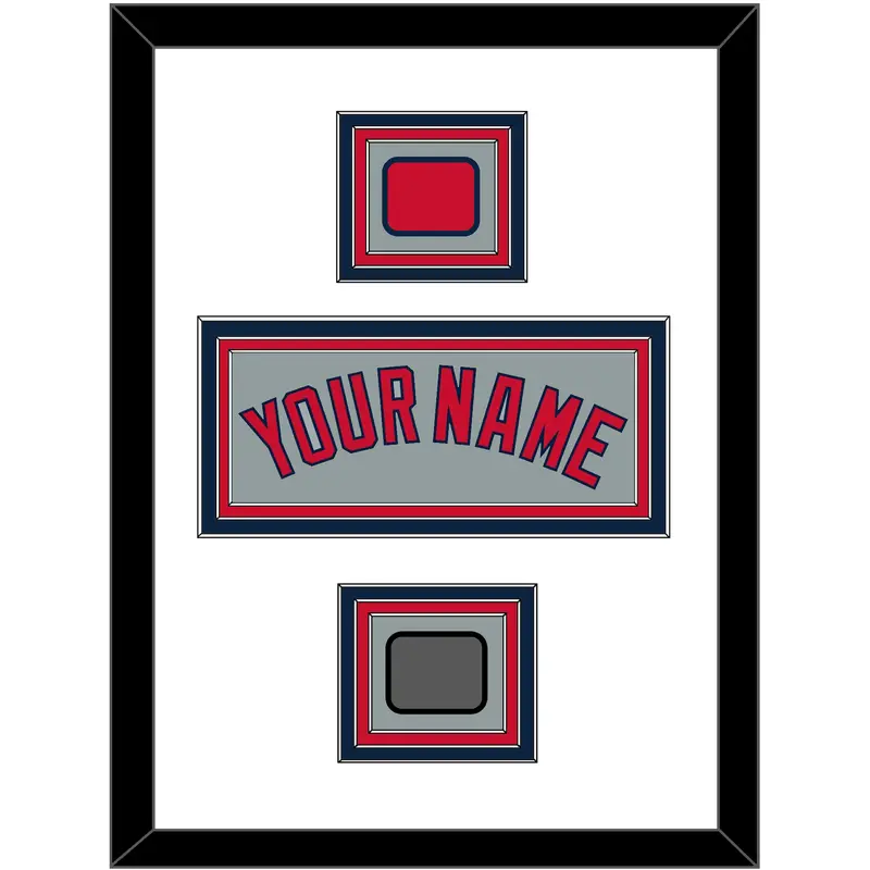 Boston Name, Logo Patch & World Series Jersey Patch - Road Gray - Triple Mat 1