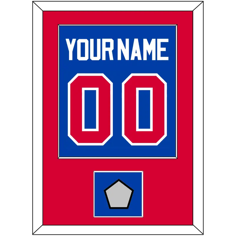 Detroit Name & Number With Finals Patch - Road Blue (1981-1996) - Single Mat 2