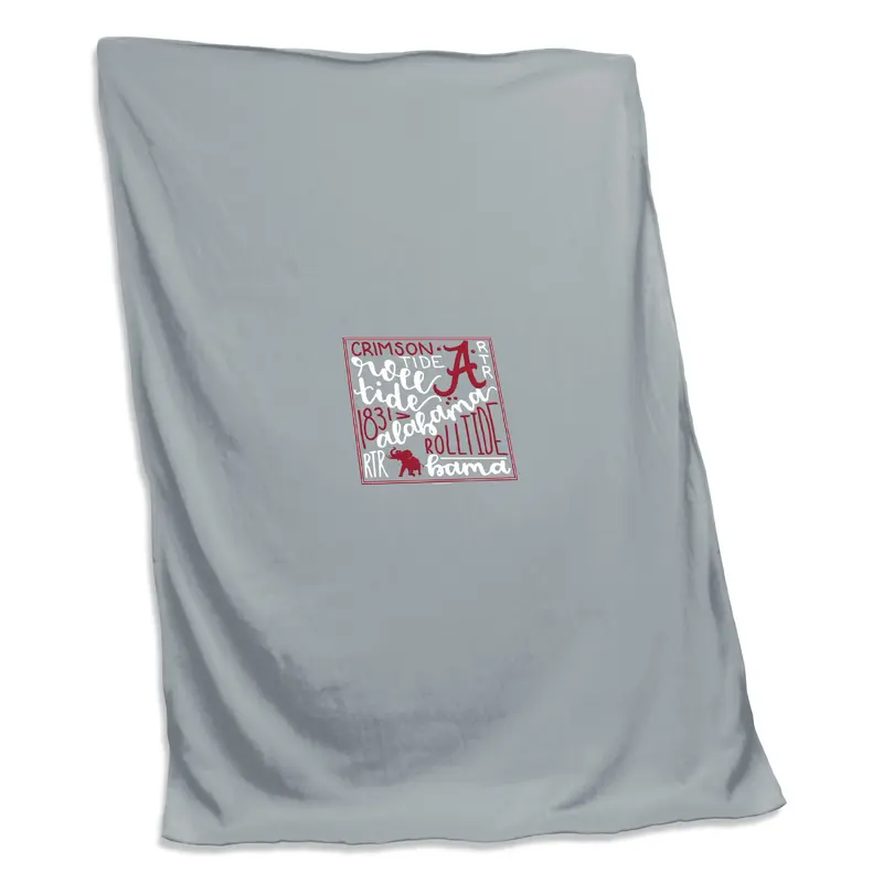 Alabama Bama Stuff Two Color Gray Sweatshirt Blanket (Screened)