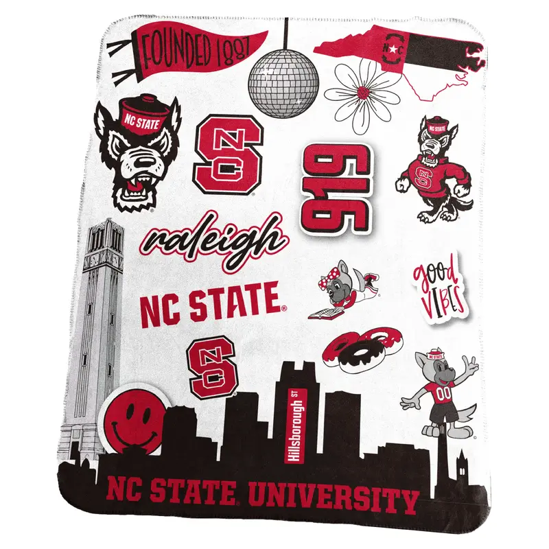 NC State Classic Native Fleece Throw