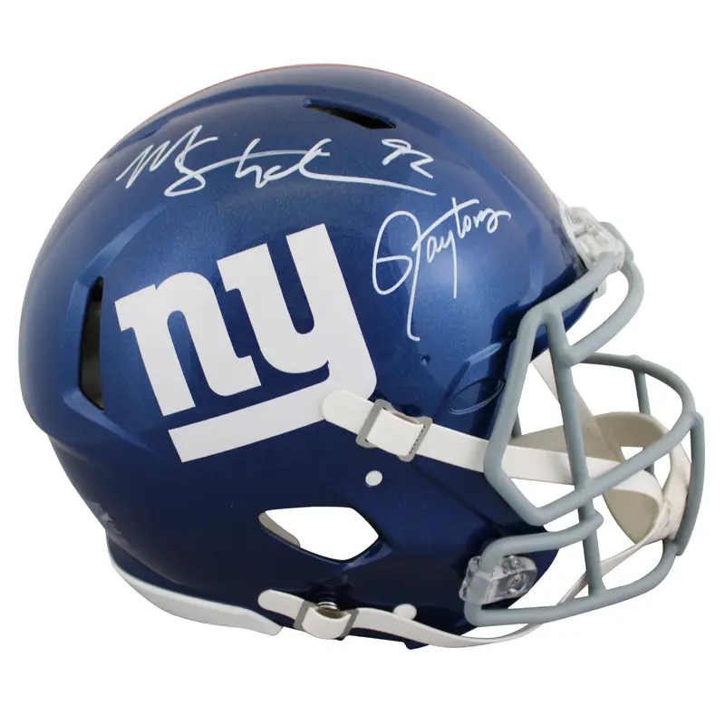 Giants Lawrence Taylor & Michael Strahan Signed F/S Speed Proline Helmet BAS Wit