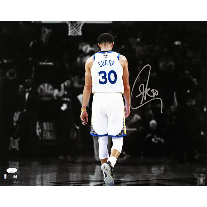 Warriors Stephen Curry Authentic Signed 16x20 Horizontal Spotlight Photo JSA 5