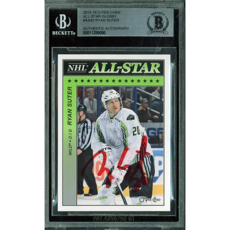 Wild Ryan Suter Signed 2015 O-Pee-Chee All-Star Glossy #AS42 Card BAS Slabbed
