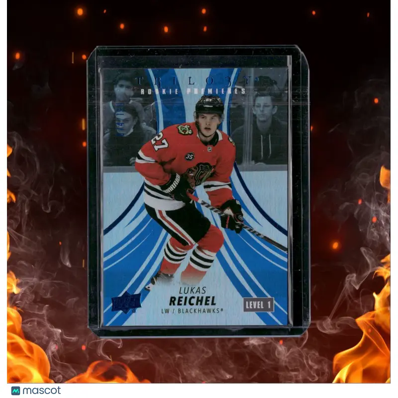 2022-23 Upper Deck Trilogy Lukas Reichel Premieres Blue Level 1 Rookie 074/199