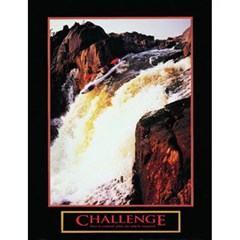 Kayaking "Challenge" Motivational Poster - Front Line