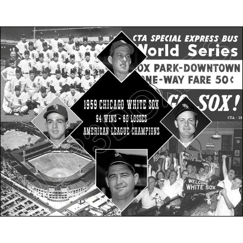 1959 Chicago White Sox Diamond 11X14 Photo - Fox Aparicio Doby Lollar Wynn - 2188