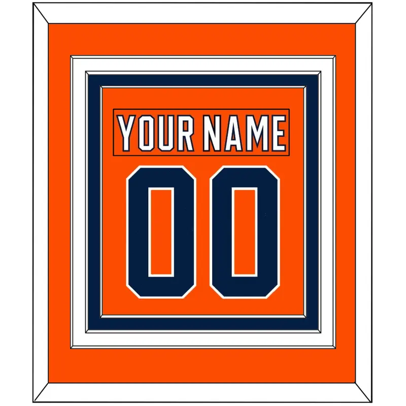 Edmonton Nameplate & Number (Back) Combined - Home Orange (2017-2022) - Triple Mat 2