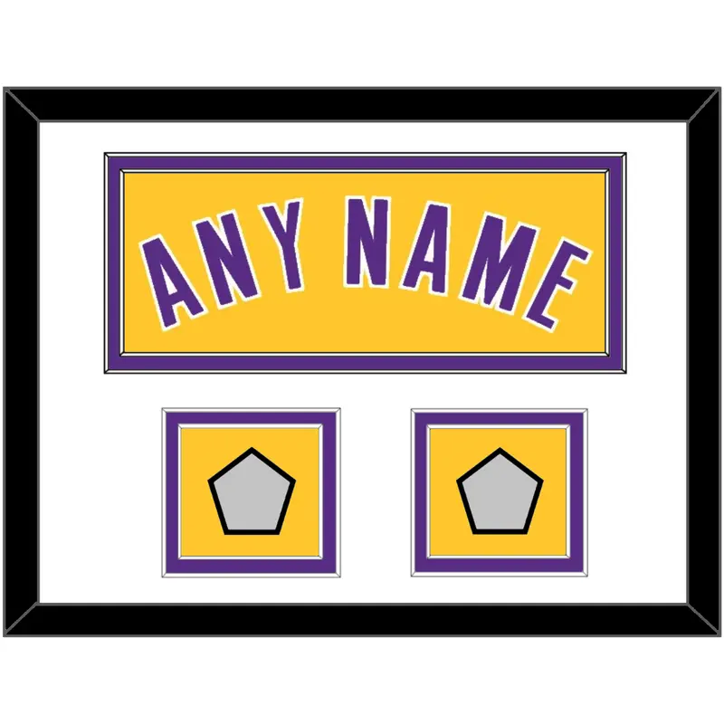 Los Angeles Name & 2 Trophy Patches - Home Yellow (1999-2018) - Double Mat 1