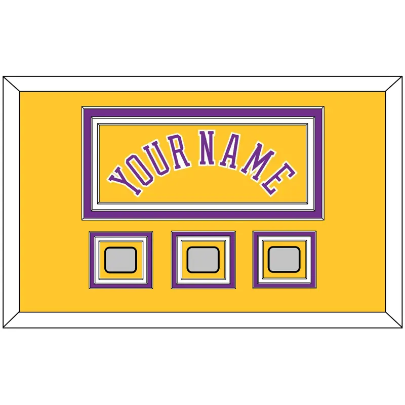 Los Angeles Name & 3 Trophy Patches - Home Yellow (1978-1997) - Triple Mat 2