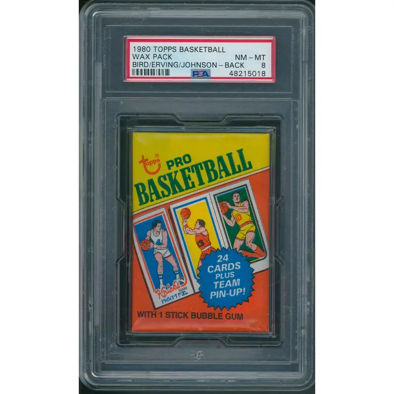 1980 1980/81 Topps Basketball Unopened Wax Pack Bird/Erving/Magic PSA 8