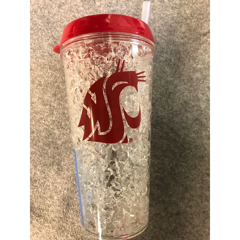 DuckHouse Plastic Crystal Freezer WSU logo travel tumbler
