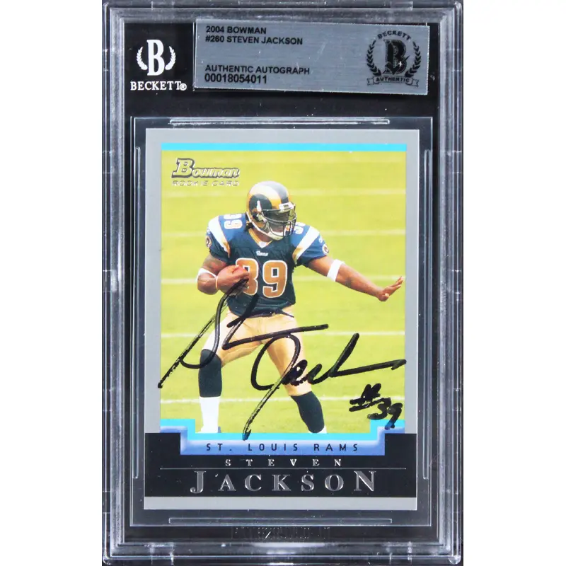 Rams Steven Jackson Authentic Signed 2004 Bowman #260 Card BAS Slabbed