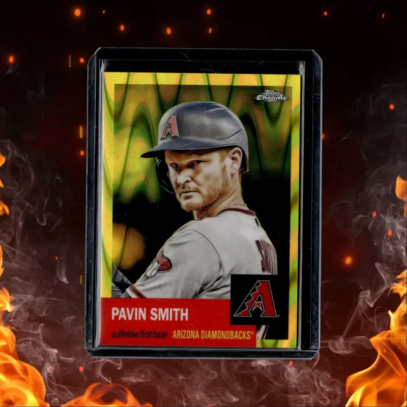 2022 Topps Chrome Platinum Anniversary Pavin Smith Yellow Wave Refractor 028/250