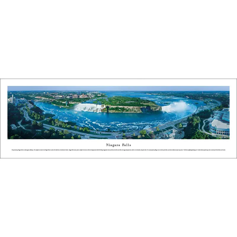 Niagara Falls Aerial View Panoramic Poster Print - Blakeway Worldwide (NIA3)