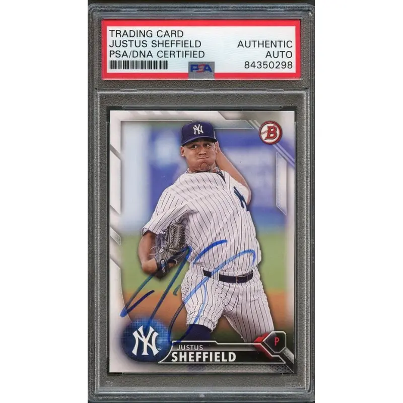 2016 Bowman Draft #BD125 Justus Sheffield Signed Card PSA Slabbed Auto Yankees