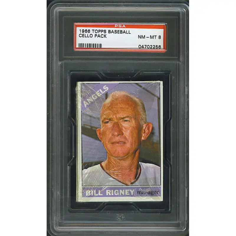 1966 Topps Baseball Unopened 3rd Series Cello Pack PSA 8