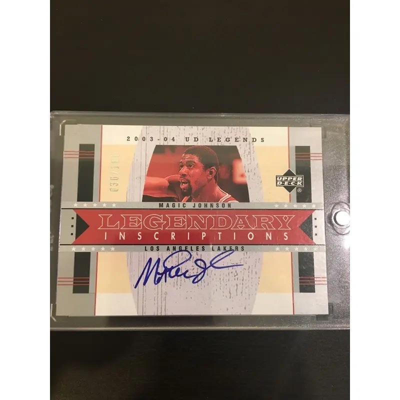 2003-04 UD Legends Magic Johnson Legendary Inscriptions #d 030/100