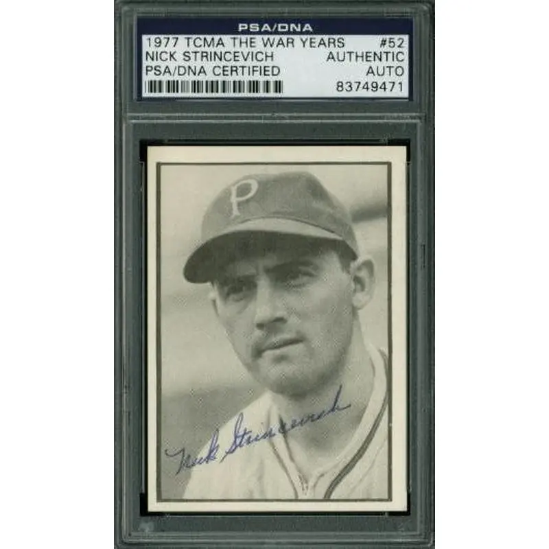 Pirates Nick Strincevich Signed Card 1977 Tcma The War Years #52 PSA/DNA Slabbed