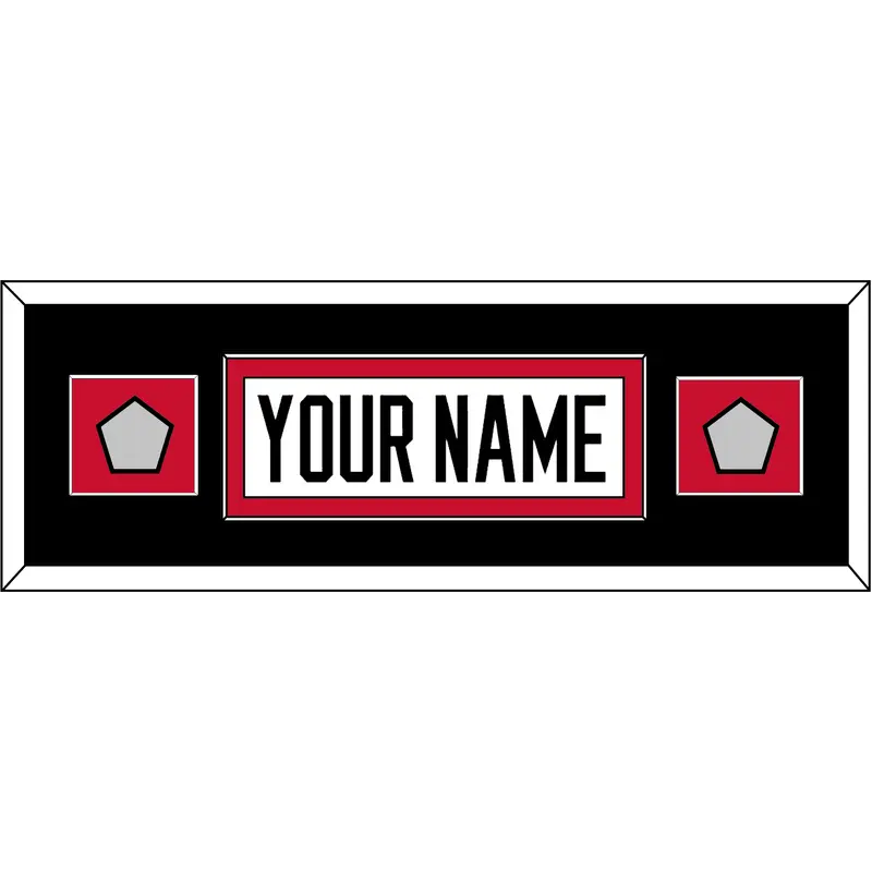 Chicago Nameplate & 2 Stanley Cup Champions Patches - Road White (2007-2017) - Single Mat 6