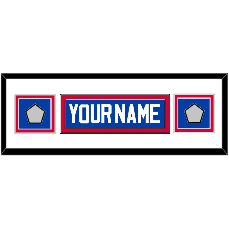 Detroit Name & 2 Champions Patches - Road Blue (1981-1996) - Double Mat 2