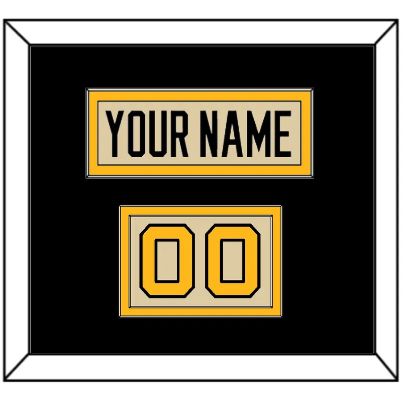 Pittsburgh Nameplate & Number (Shoulder) - 2023 Winter Classic Tan - Double Mat 3