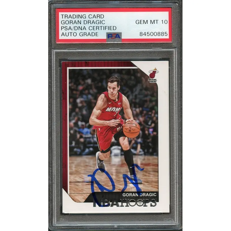 2018-19 NBA Hoops #167 Goran Dragic Signed Card AUTO 10 PSA/DNA Slabbed Heat