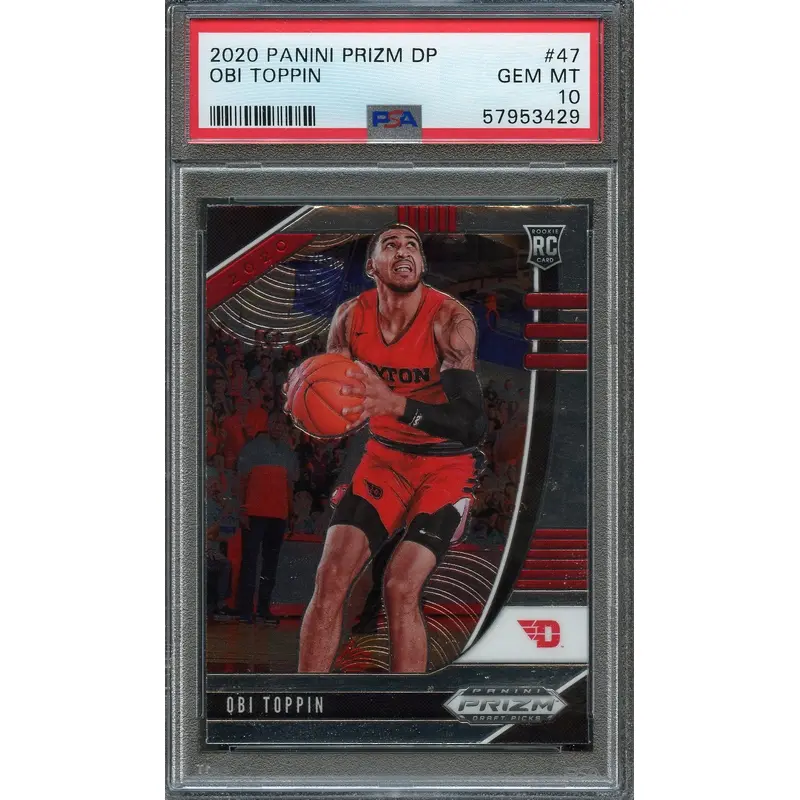 2020 Panini Prizm Draft Picks #47 Obi Toppin PSA 10 RC Knicks