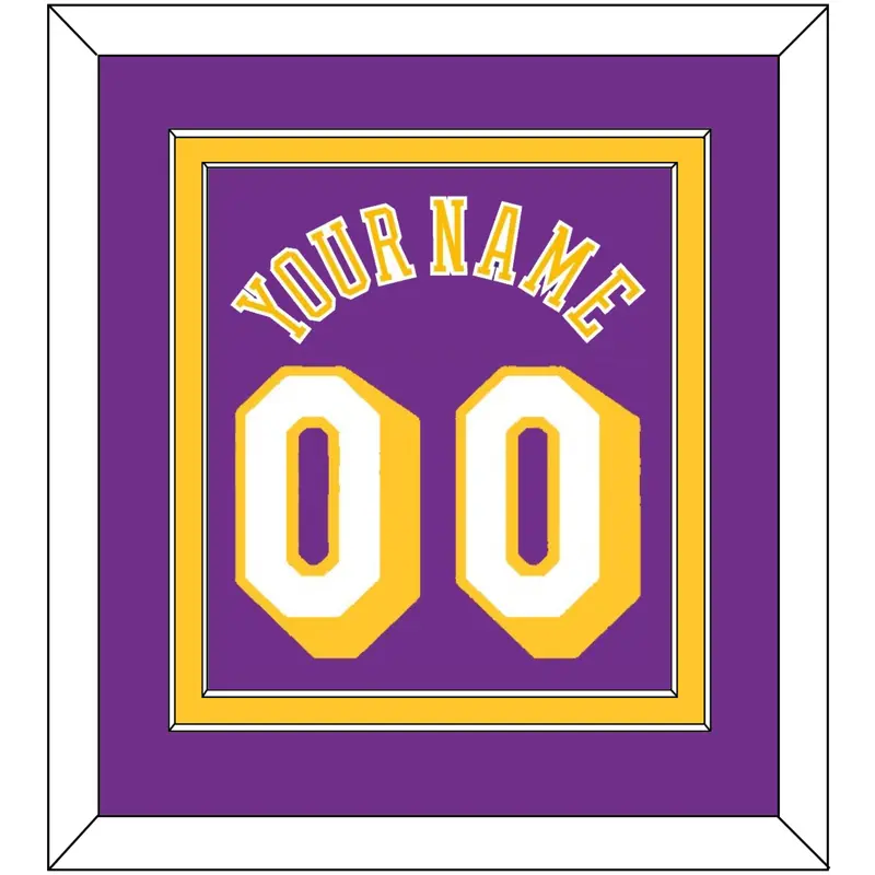 Los Angeles Name & Number - Road Purple (1978-1997) - Double Mat 2