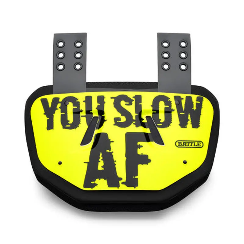 New Battle "Slow AF" Chrome Football Back Plate - Adult