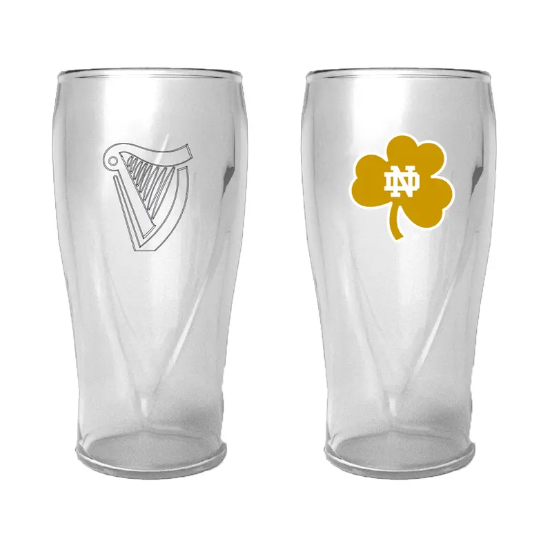 Notre Dame 16oz Guinness Shamrock Logo Pint Glass
