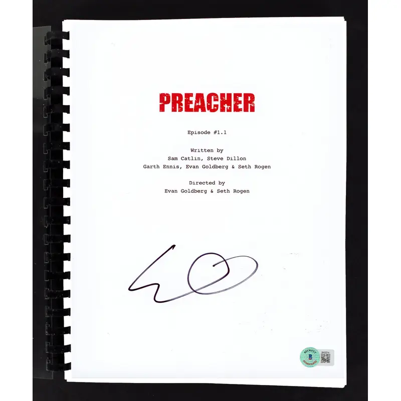 Evan Goldberg Preacher Authentic Signed Movie Script Autographed BAS #BK02214