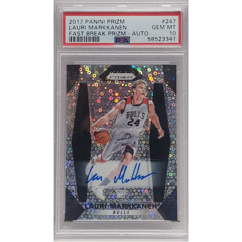Lauri Markkanen 2017 Panini Prizm Fast Break Auto PSA 10 Gem Mint