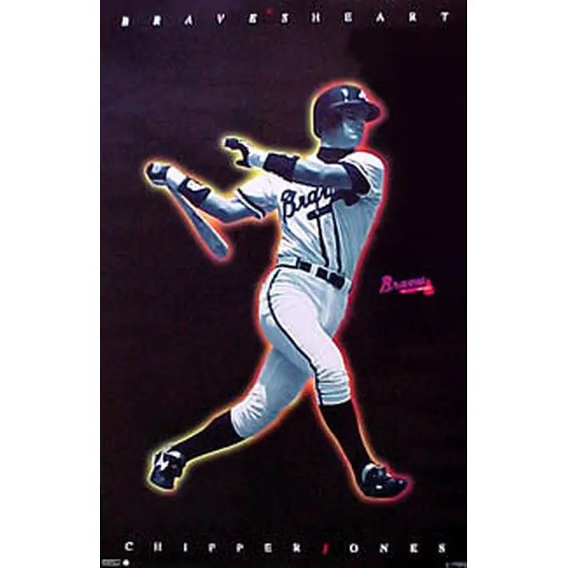 Chipper Jones "Bravesheart" Atlanta Braves MLB Action Poster - Costacos 1996