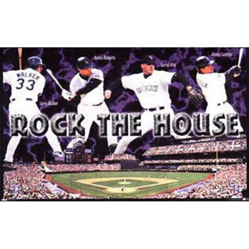 Colorado Rockies "Rock the House" (Walker, Bichette, Castilla, Kile) Poster - Costacos 1998