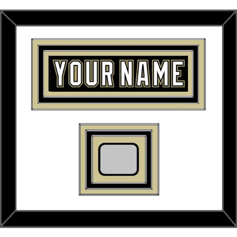 Pittsburgh Nameplate & Stanley Cup Finals Patch - Home Black (2007-2016) - Triple Mat 1