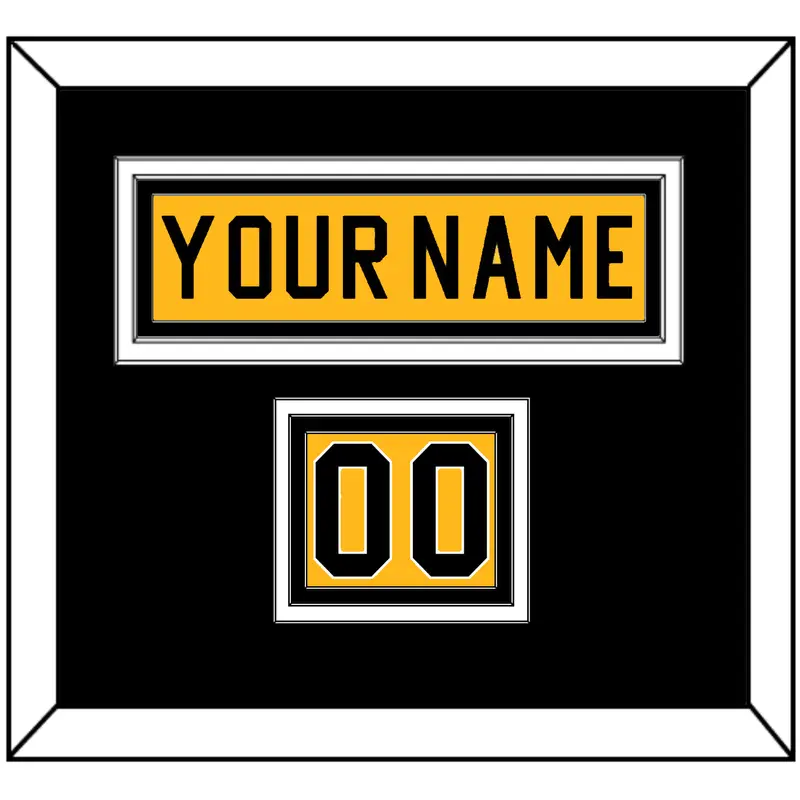 Pittsburgh Nameplate & Number (Shoulder) - Alternate Gold (1981-1983) - Triple Mat 3