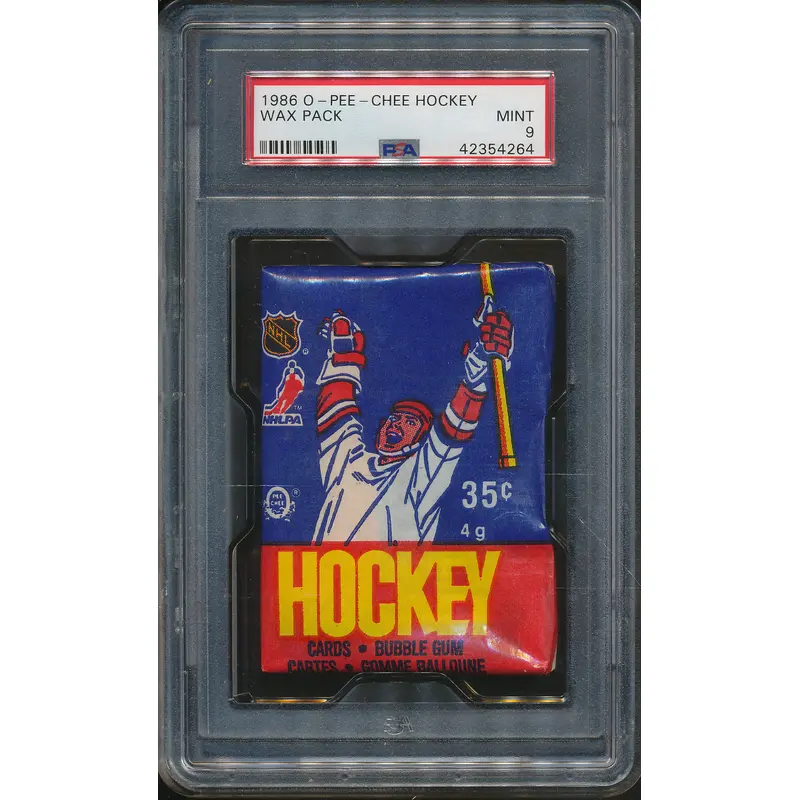 1986/87 OPC O-Pee-Chee Hockey Unopened Wax Pack PSA 9