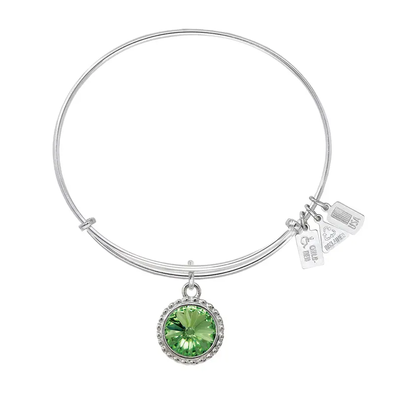 August Birthstone Charm Bangle