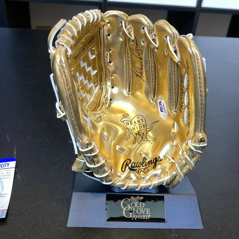 Nolan Ryan Signed Rawlings Mini Gold Glove Award PSA DNA COA
