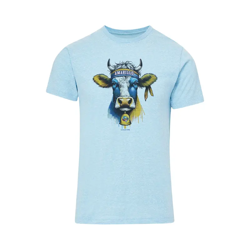 Amarillo Sod Poodles Blue Cow Bell State Tee