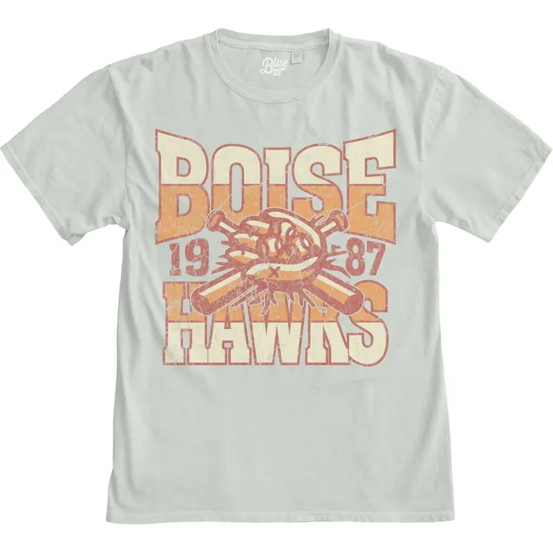 BOISE HAWKS SIDE SCROLL TEE, CEMENT